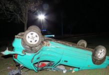 Mladý řidič se lekl cyklisty a skončil v příkopu