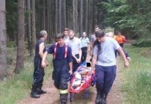 Složky IZS včera v Brdech pátraly po zraněném cyklistovi